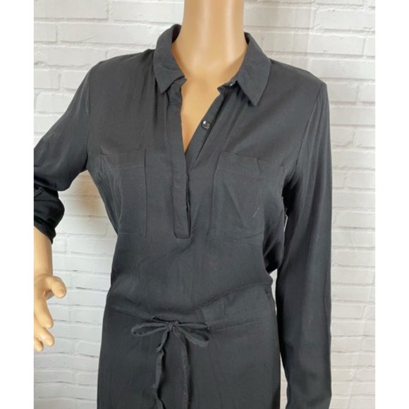 Just Fab Dress Drawstring Shirt Dress Black NWT - Picture 2 of 4